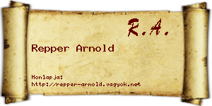 Repper Arnold névjegykártya